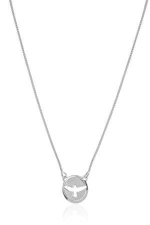 Escapulário Veneziana Espirito Santo Ródio Branco