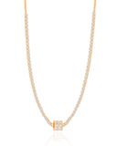 Gargantilha Riviera Cravejada Cristal Banhado a Ouro 18K - 45 cm