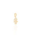 Pingente Filho Menino Cravejado Cristal 1.5 cm Banhado a Ouro 18K
