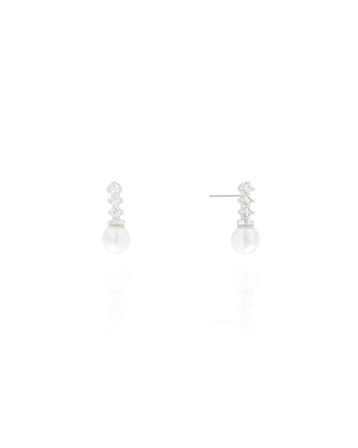 Brinco Pérola Cristal 15x6 mm