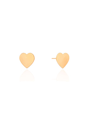 Brinco Coração Liso 1.0 cm Banhado a Ouro 18K