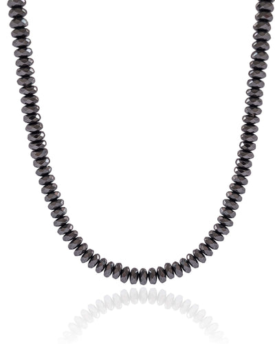 Choker Hematita Grafite 6 mm Banhado a Ouro 18K