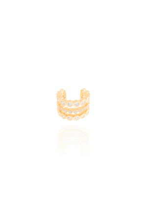 Piercing 3 Filetes Cristal Cravejado 9 mm