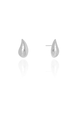 Brinco Gota Lisa 1.5 cm Ródio Branco