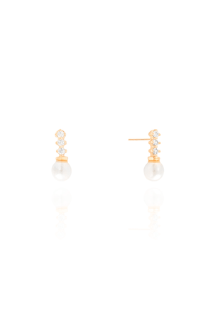 Brinco Pérola Cristal 1.5 cm