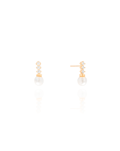 Brinco Pérola Cristal 15x6 mm