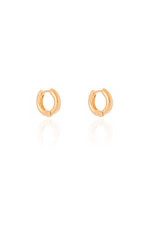 Brinco Argola Click Redonda Lisa 1.1 cm Banhado a Ouro 18K