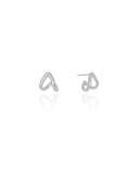 Brinco Argola em V Lisa 1.0 cm Ródio Branco