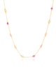Choker Elos Cristais Coloridos 3 mm Banhado a Ouro 18K