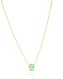 Gargantilha Pingente Retangular Turmalina Banhado a Ouro 18K - 45 cm