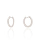 Brinco Argola Click Achatada Lisa 2.1 cm Ródio Branco