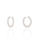 Brinco Argola Click Achatada Lisa 2.1 cm Ródio Branco