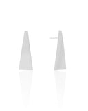 Brinco Chapa Triangular Lisa Ródio Branco