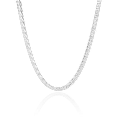 Choker Snake 6 mm Ródio Branco - 32 cm