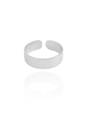Anel Liso 5 mm Tamanho 16 Ródio Branco