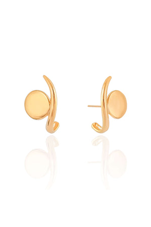 Ear Hook Redondo Liso Banhado a Ouro 18K