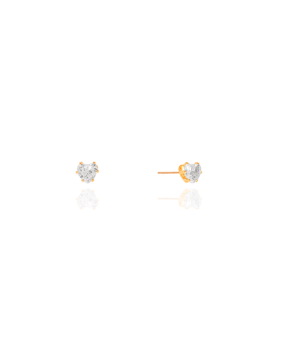 Brinco Ponto de Luz Coração Cristal 5 mm