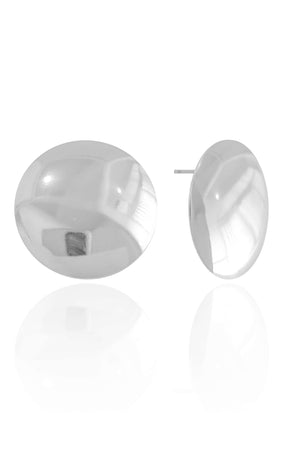 Brinco Redondo Liso 2.8 cm Ródio Branco