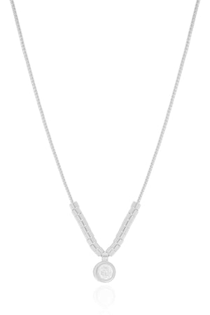 Gargantilha Veneziana Canutilhos Ponto de Luz Cristal Ródio Branco - 40 cm