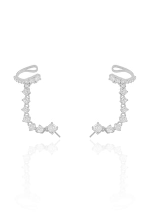 Ear Line Pontos de Luz Cristal Ródio Branco