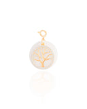 Pingente Madrepérola Árvore da Vida Cravejada Cristal Banhado a Ouro 18K