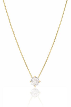 Gargantilha Veneziana Ponto de Luz Cristal Banhado a Ouro 18K