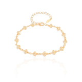 Pulseira Infantil Corações Lisos Banhado a Ouro 18K