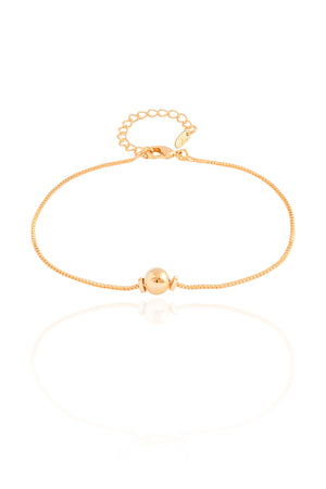 Pulseira Veneziana Bola Lisa 6 mm Banhado a Ouro 18K
