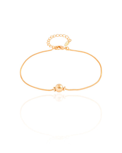 Pulseira Veneziana Bola Lisa 6 mm Banhado a Ouro 18K