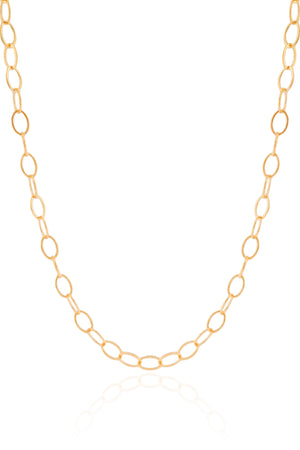 Choker Elos Ovais 5 mm Banhado a Ouro 18K