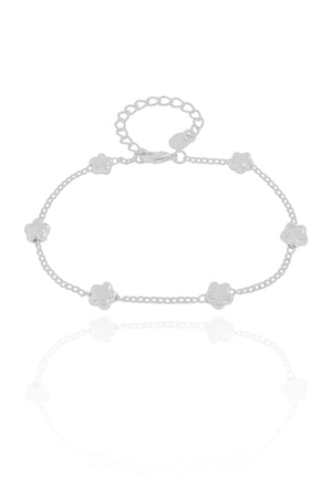 Pulseira Elos Estrelas Lisas Ródio Branco