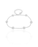 Pulseira Elos Estrelas Lisas Ródio Branco