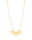 Gargantilha Veneziana Filhos Dois Meninos e Menina Detalhe Ponto de Luz Cristal Banhado a Ouro 18K - 45 cm