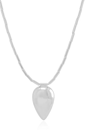 Gargantilha Canutilhos com Gota Lisa Ródio Branco