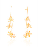 Brinco Três Flores Banhado a Ouro 18K