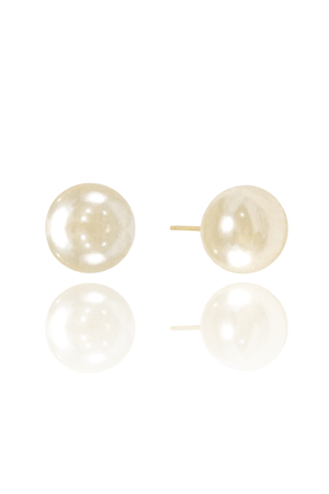 Brinco Pérola Modelo Shell 10 mm Banhado a Ouro 18K