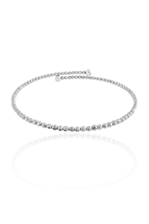 Pulseira Hematita Mola Ródio Branco