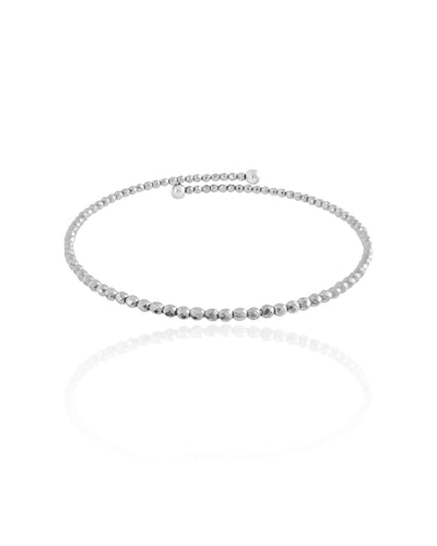 Pulseira Hematita Mola Ródio Branco