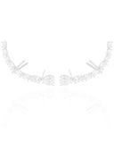 Ear Cuff Pontos de Luz Ovais Cravejado Cristal Ródio Branco