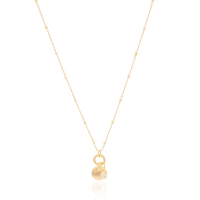 Gargantilha Pingente Redondo com Ponto de Luz Banhado a Ouro 18K