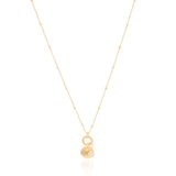 Gargantilha Detalhes Pingente Redondo Ponto de Luz Banhado a Ouro 18K