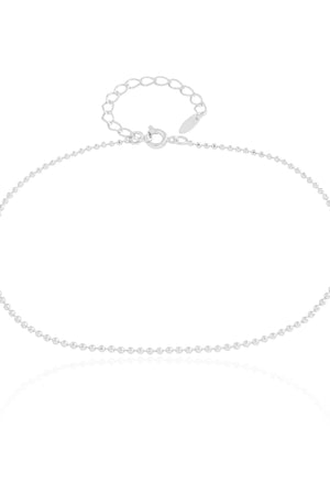 Tornozeleira Bolinha Ródio Branco