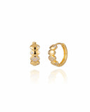 Brinco Argola Click com Detalhes Ovais Cravejados Cristal