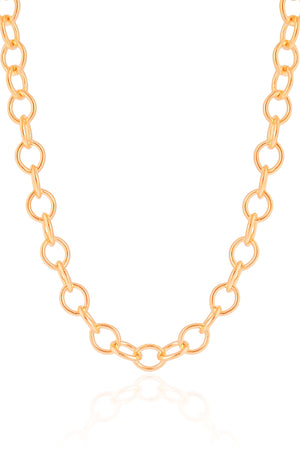 Choker Elos Ovais 6 mm Banhado a Ouro 18K