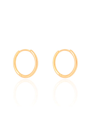Brinco Argola Click Fio Liso 2.0 cm Banhado a Ouro 18K