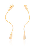 Brinco Gota Filete Torcido Banhado a Ouro 18K