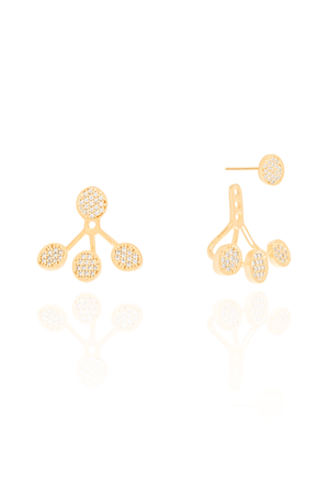 Brinco Ear Jacket Cravejado Cristal 1.9 cm