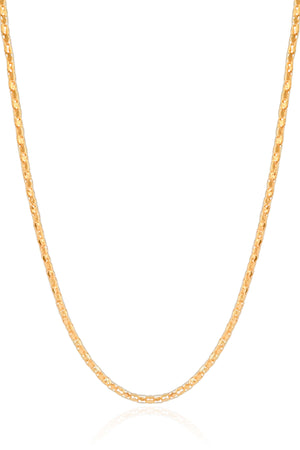 Gargantilha Oca 2 mm Banhado a Ouro 18K - 45 cm