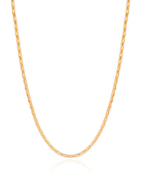 Gargantilha Oca 2 mm Banhado a Ouro 18K - 45 cm