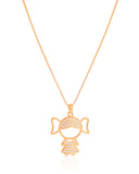 Gargantilha Filho Menina Cravejado Cristal Banhado a Ouro 18K - 45 cm